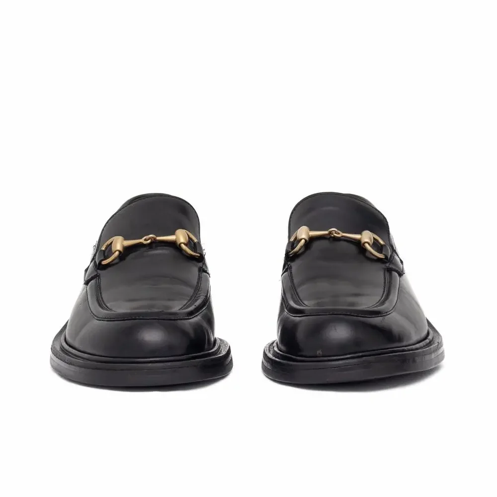 VTG GUCCI Tom Ford Era Black Leather Horsebit Loafers Old Money EU 41 US 8 D